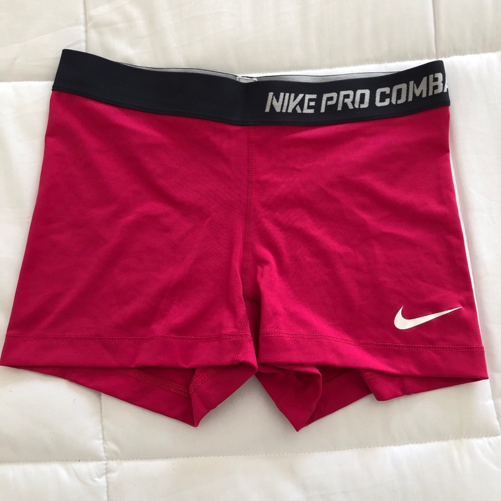 Pink Nike Pro Combat Compression Shorts